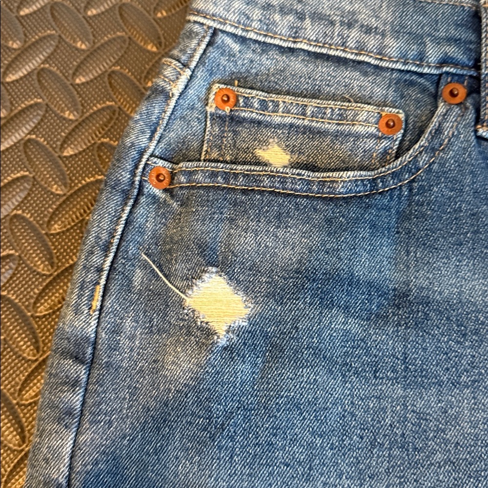 GAP Women's Blue Distressed Mini Skirt - Picture 3 of 5